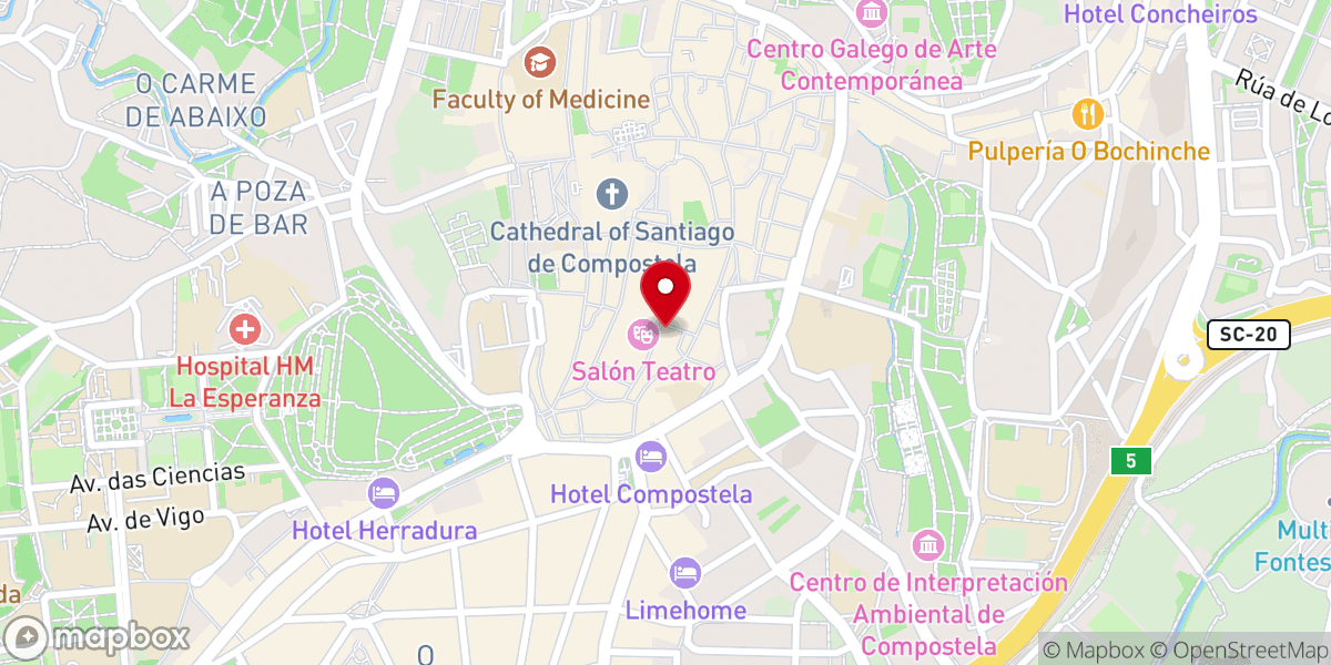Map showing location of Iglesia de Santa María Salomé