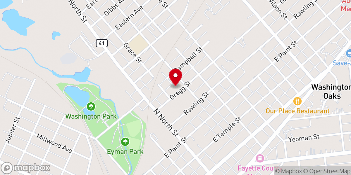 Map showing location of Church of Christ