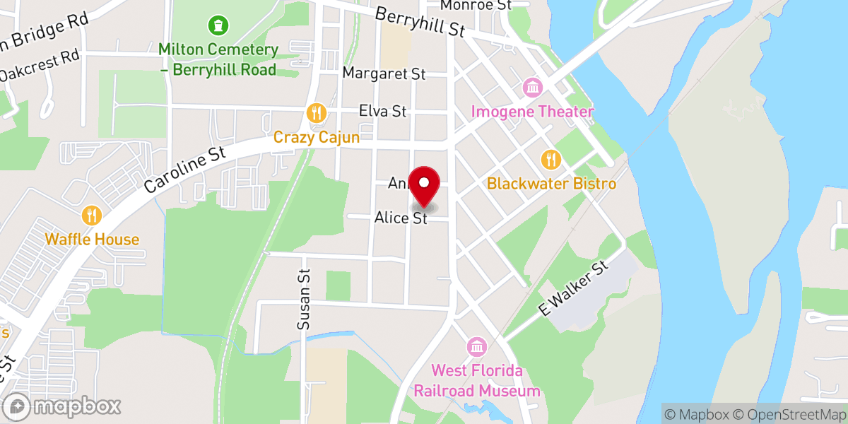 Map showing location of First Baptist Church of Milton - Food Distribution Center