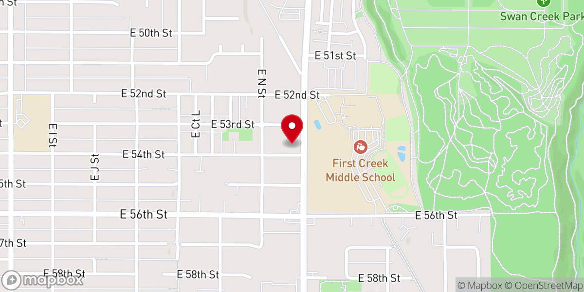 Map showing location of Pilgrim Rest Baptist Church