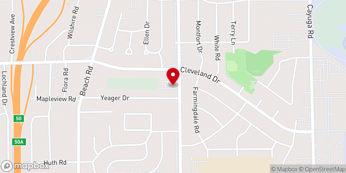 Map showing location of Cleveland Heights Christian Church
