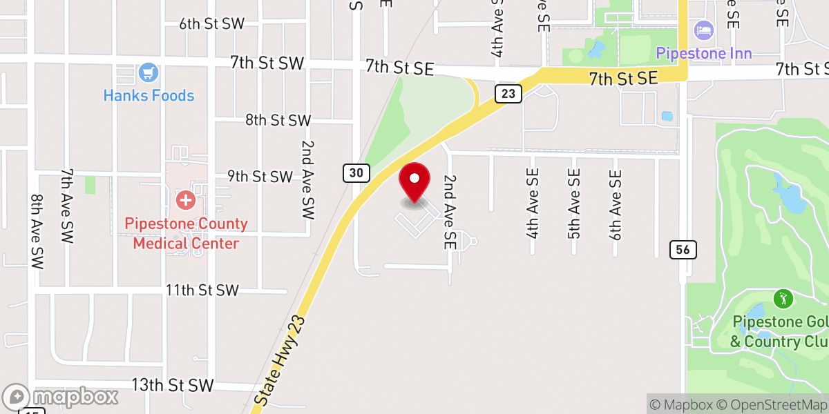 Map showing location of Cornerstone Evangelical Free Church