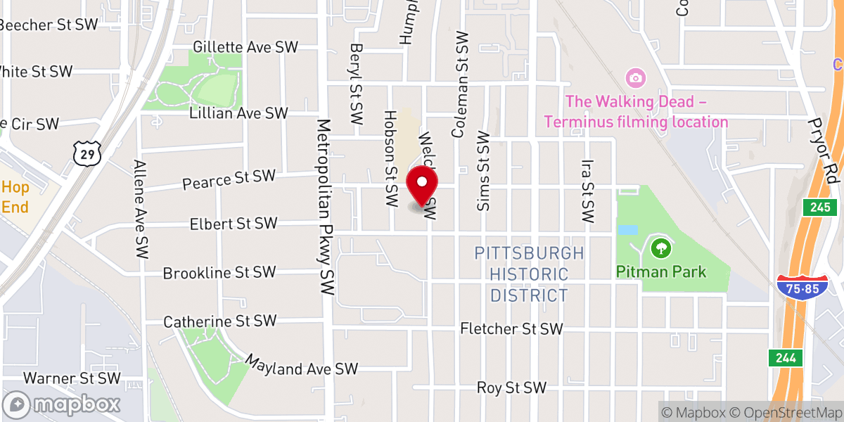Map showing location of Boys to Men Christian Mentors