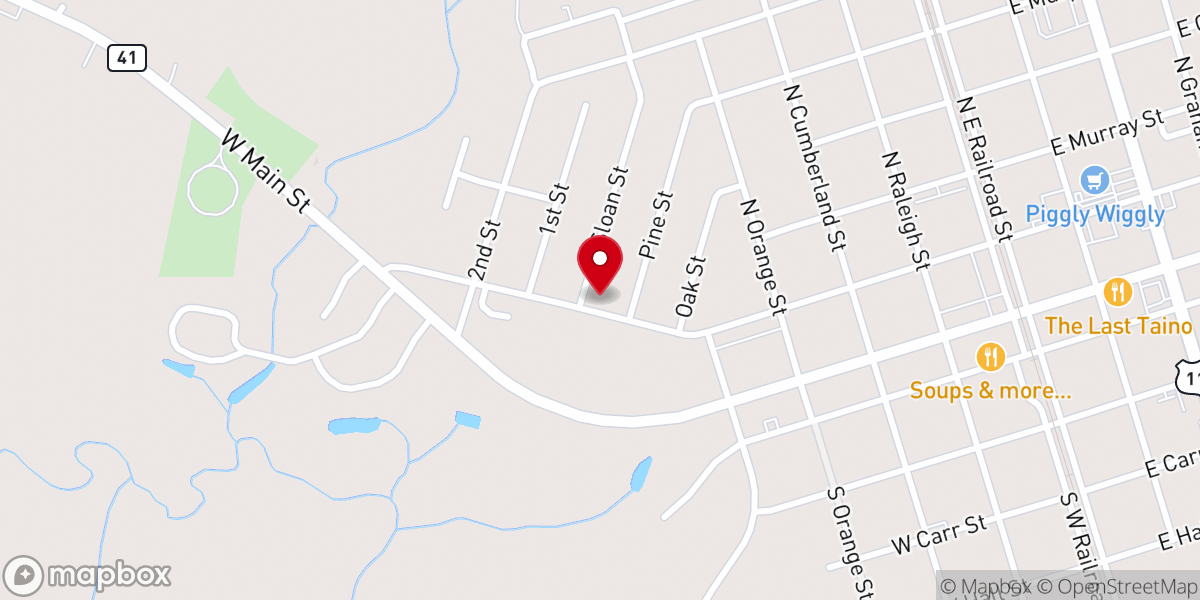 Map showing location of Emmanuel Tabernacle