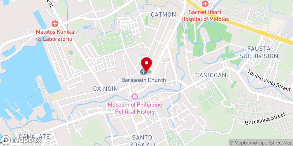 Map showing location of Church of Barasoain Historical Marker