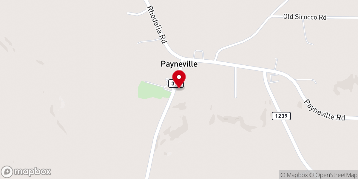 Map showing location of Payneville Baptist Church