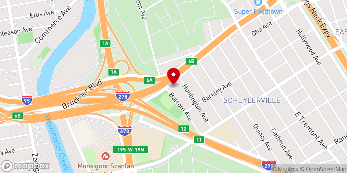 Map showing location of Throggs Neck Community Church
