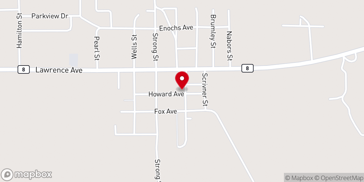Map showing location of Town of Derma