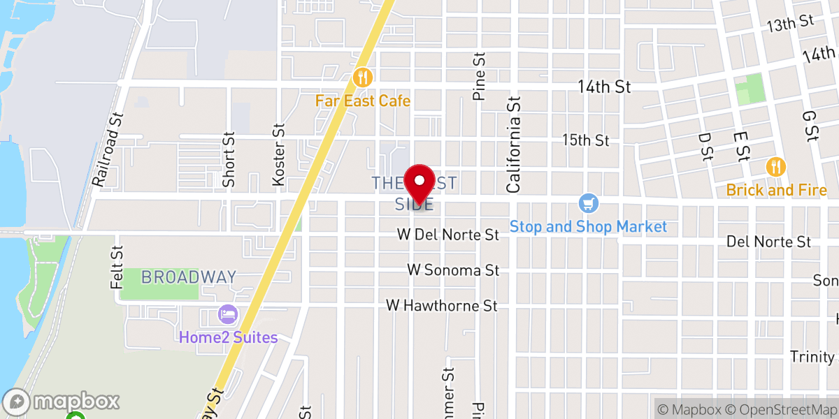 Map showing location of First Assembly of God Church