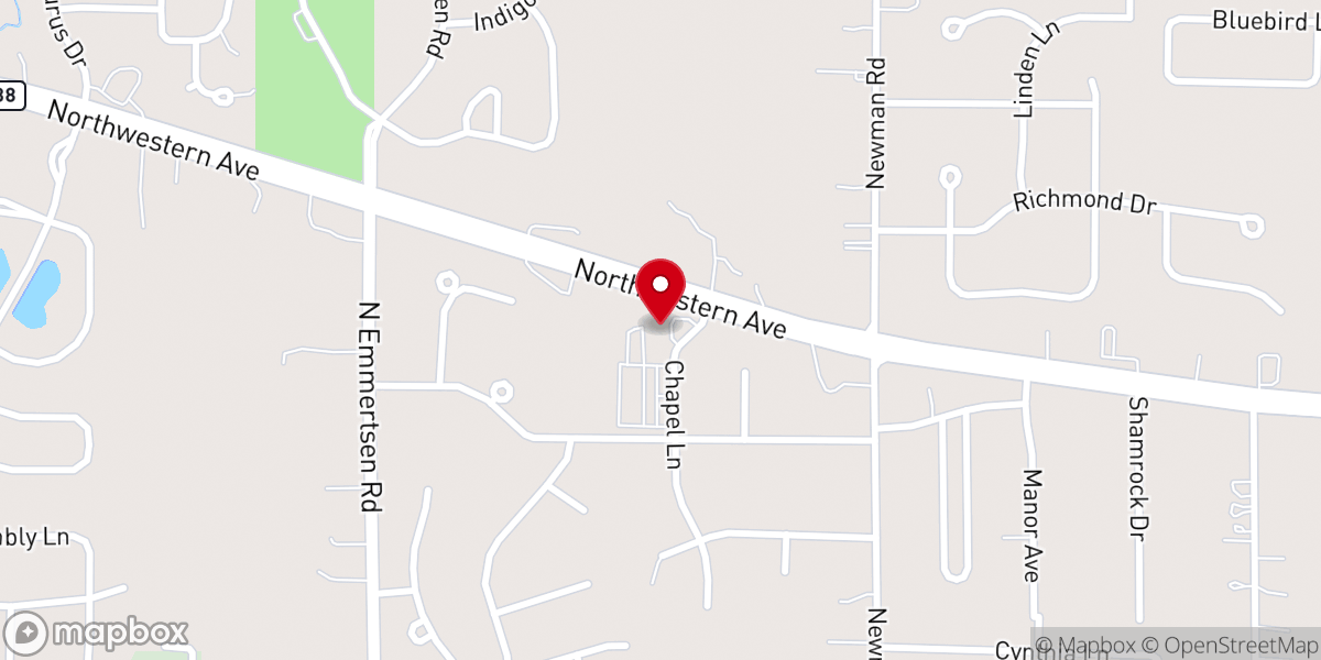 Map showing location of New Omega Baptist Church