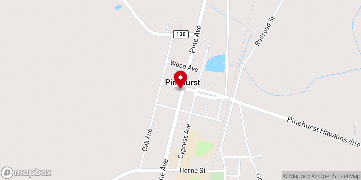 Map showing location of Pinehurst Methodist Church