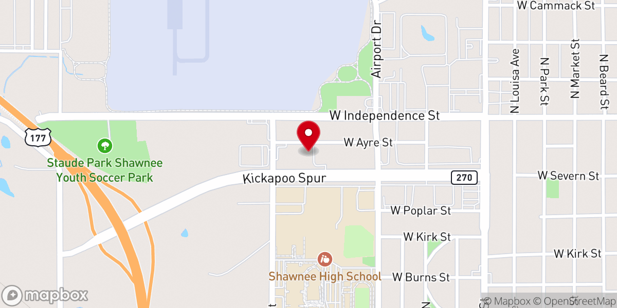 Map showing location of Wallace Baptist Church