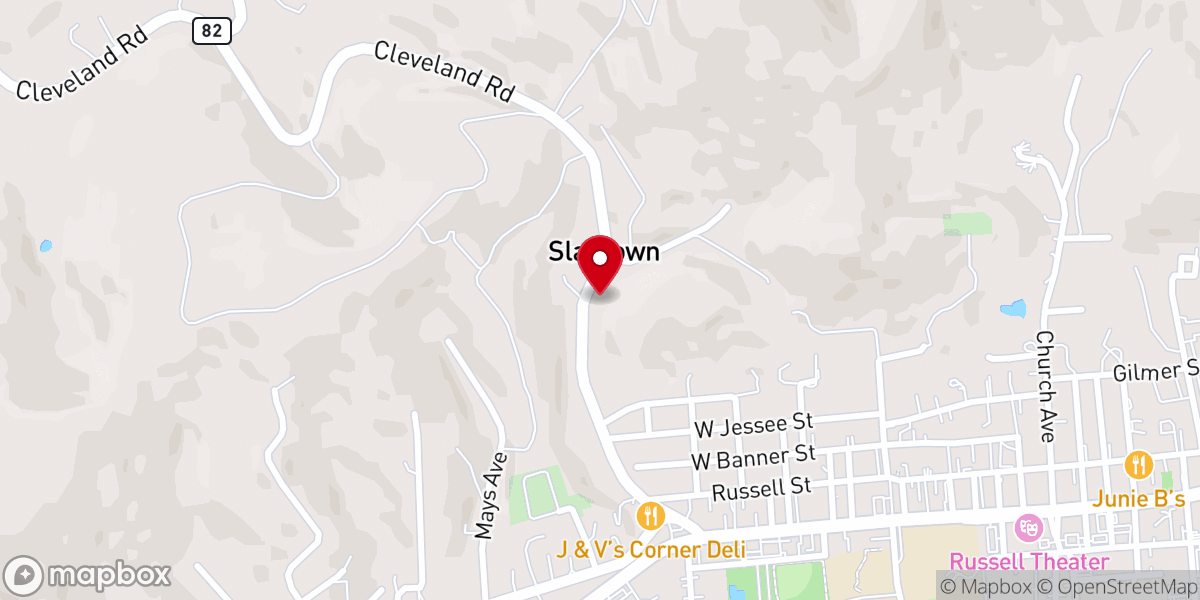 Map showing location of Emanuel Baptist Church