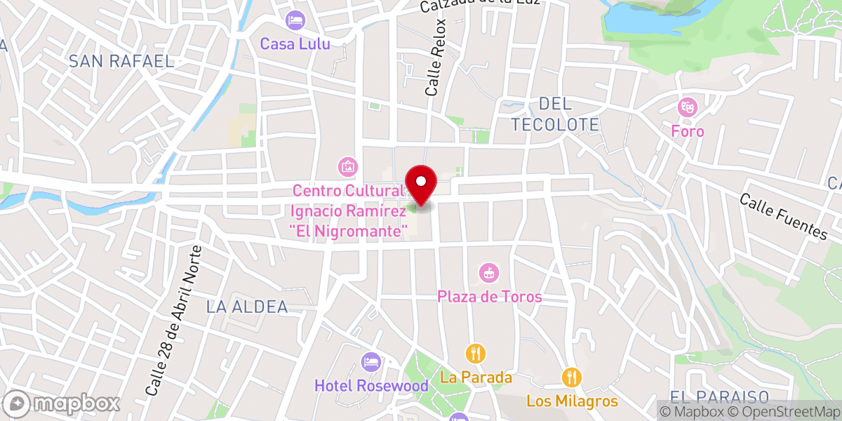 Map showing location of La Santa Escuela de Cristo