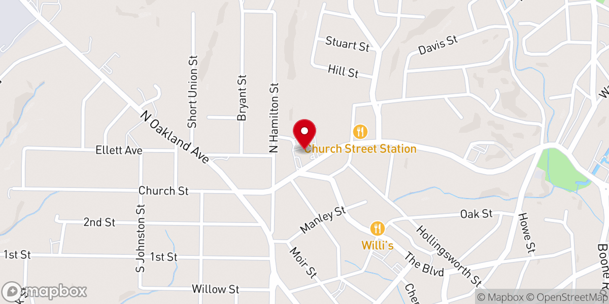 Map showing location of Spray Baptist Church