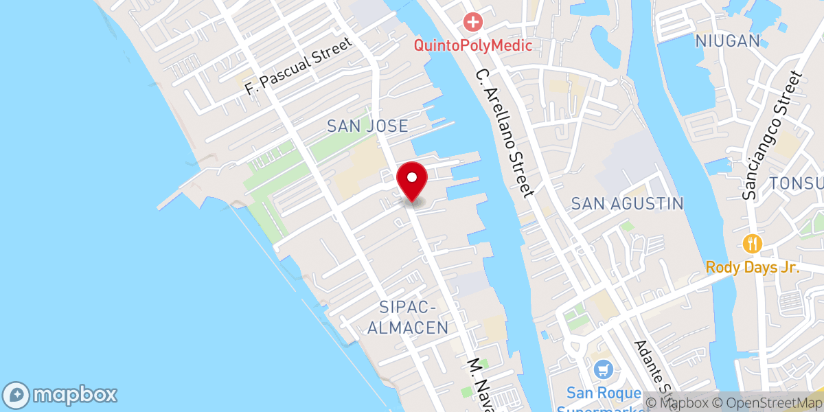Map showing location of Holy Cross Chapels - Navotas