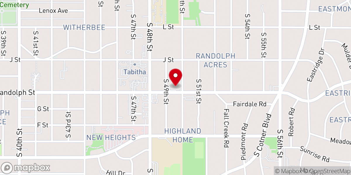 Map showing location of Temple Baptist Church