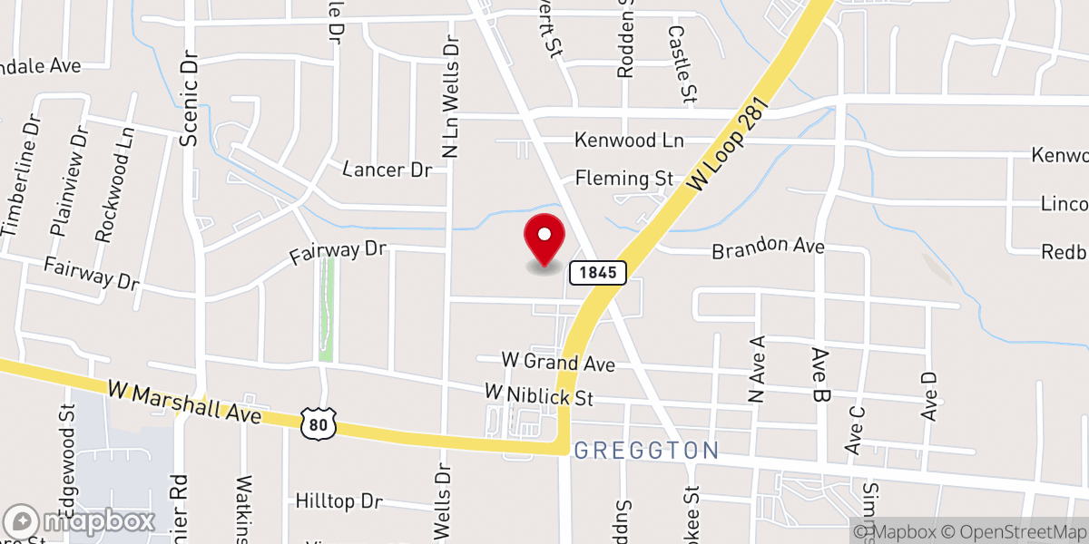 Map showing location of Good Shepherd Anglican Church Longview