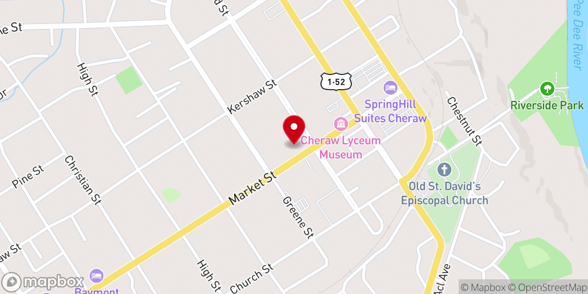 Map showing location of First Presbyterian Church