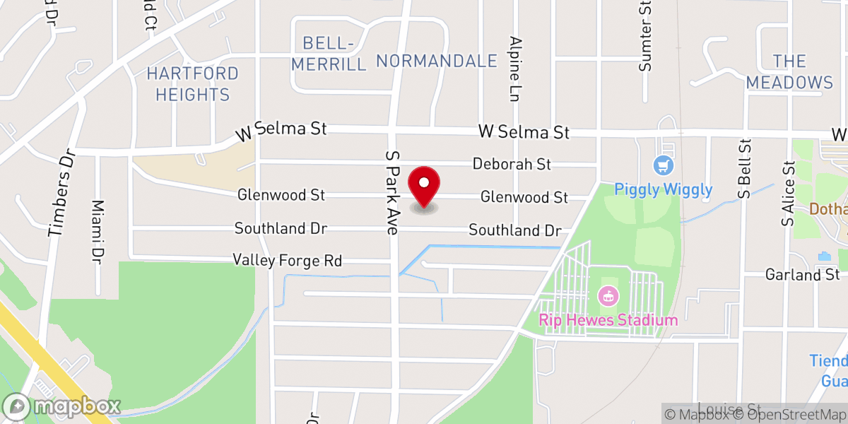 Map showing location of Highland Park United Methodist Church