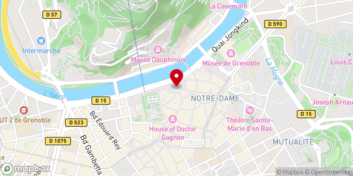 Map showing location of Palais du Parlement du Dauphiné