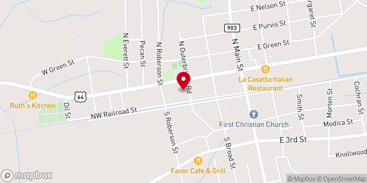 Map showing location of Robersonville Primitive Baptist Church