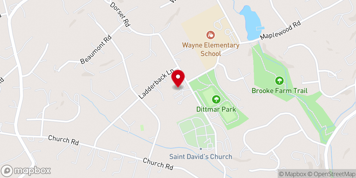 Map showing location of Main Line Unitarian Church