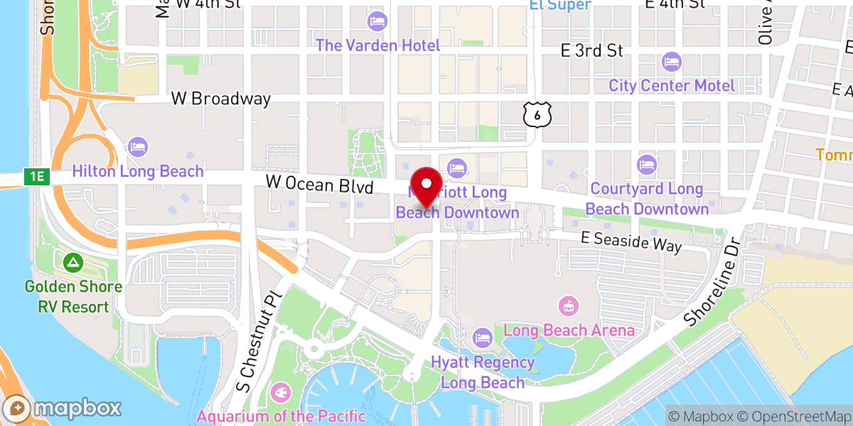 Map showing location of Long Beach Wedd Center & Chapel