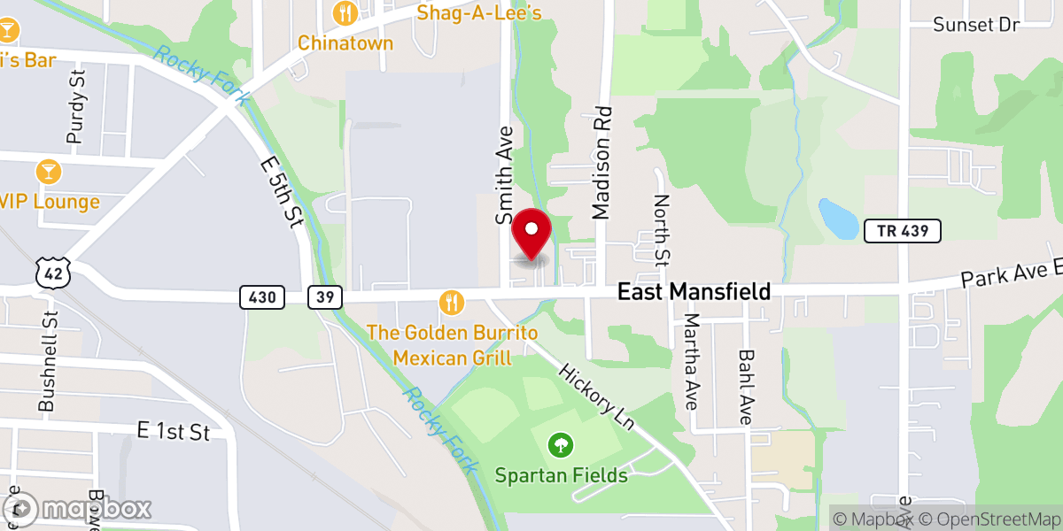 Map showing location of Catholic Charities Of Mansfield Food Pantry