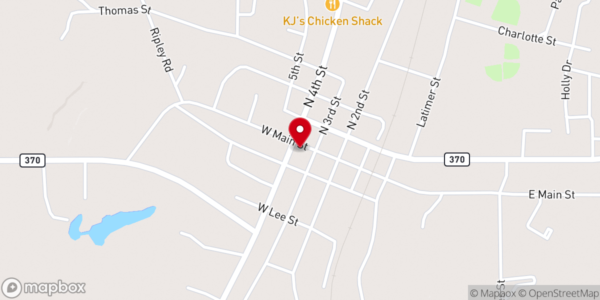 Map showing location of Baldwyn