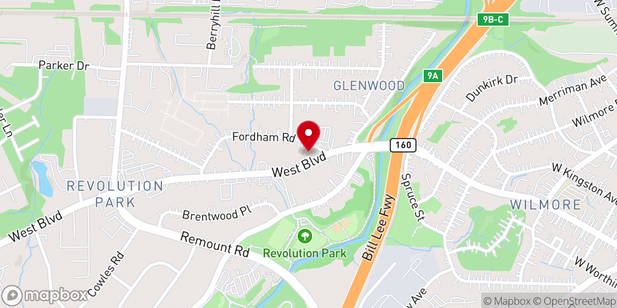 Map showing location of Vision Baptist Church