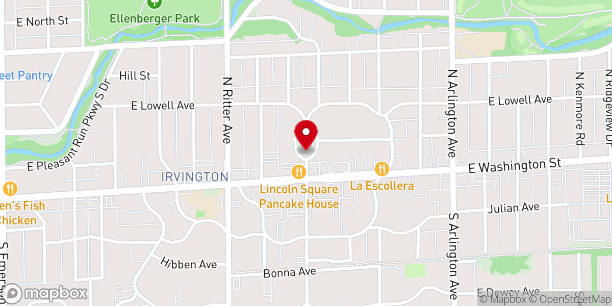 Map showing location of Irvington United Methodist Church