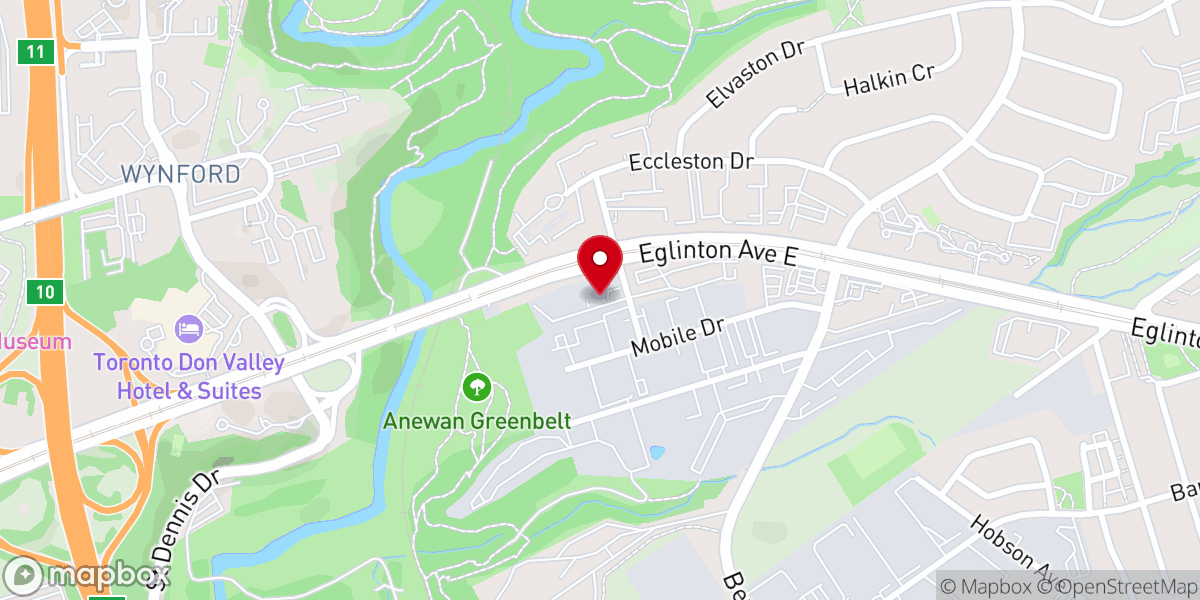 Map showing location of Grace Fellowship Church East Toronto