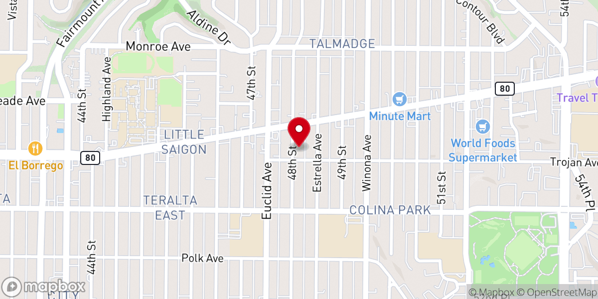 Map showing location of Free Serbian Orthodox Church