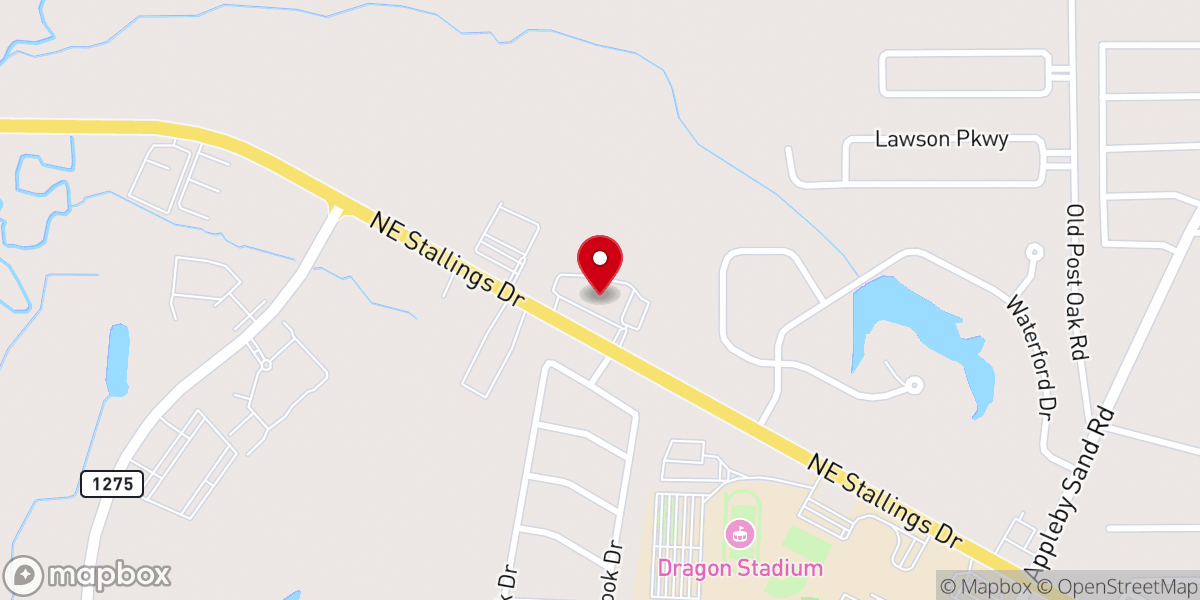 Map showing location of Calvary Baptist Church
