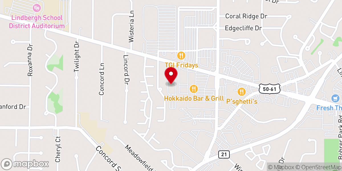 Map showing location of Concord Trinity United Methodist