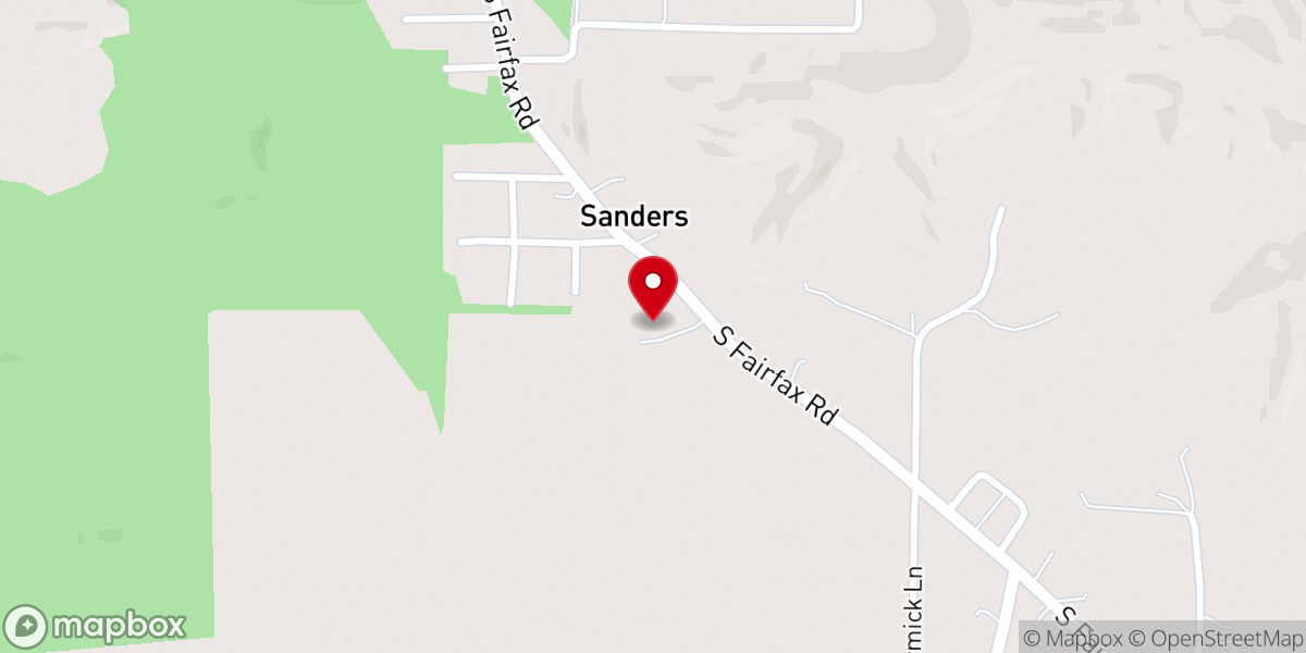 Map showing location of Sanders Pentecostal Church