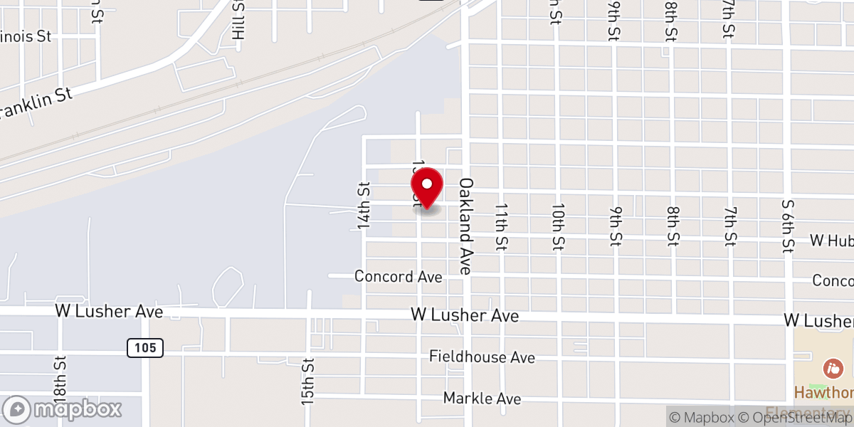 Map showing location of Elkhart Bethany Chapel Seventh-day Adventist Church