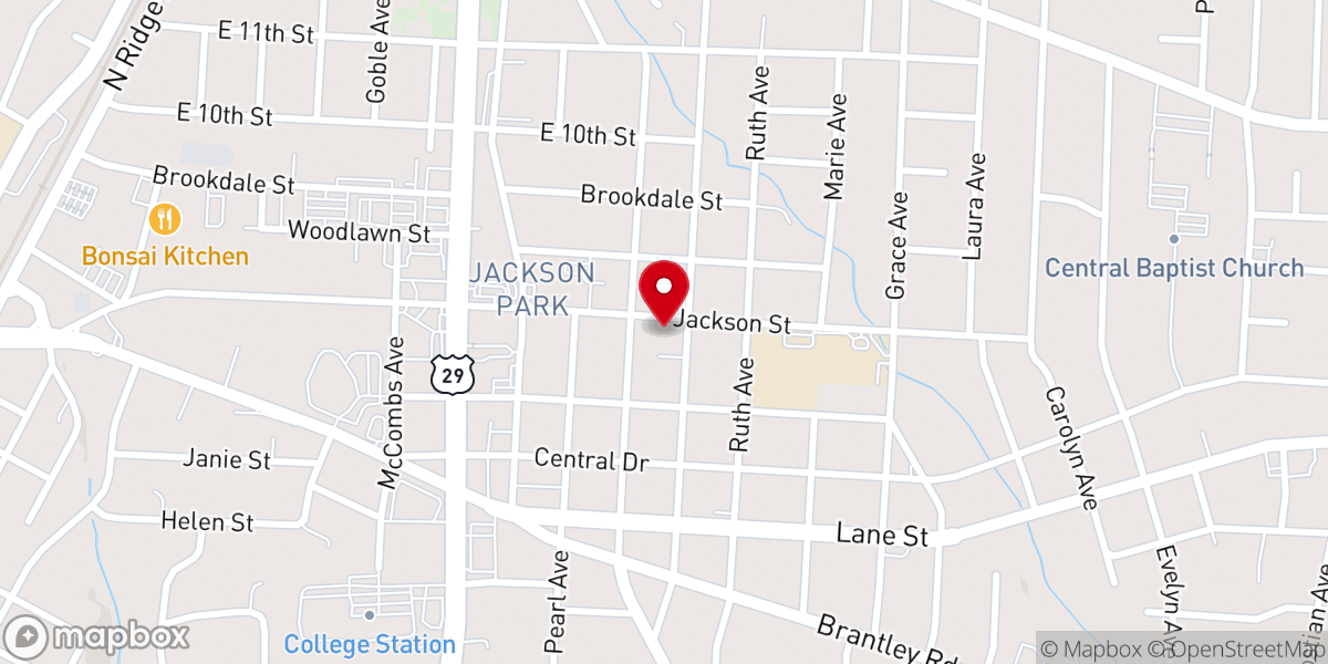 Map showing location of Jackson Park United Methodist Church