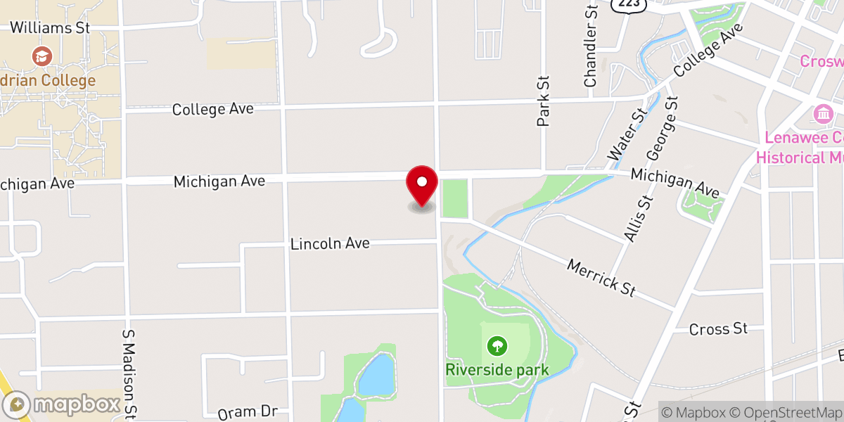 Map showing location of Catalyst Church Adrian