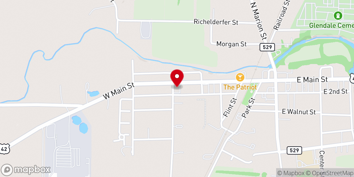Map showing location of St Paul's Lutheran Church