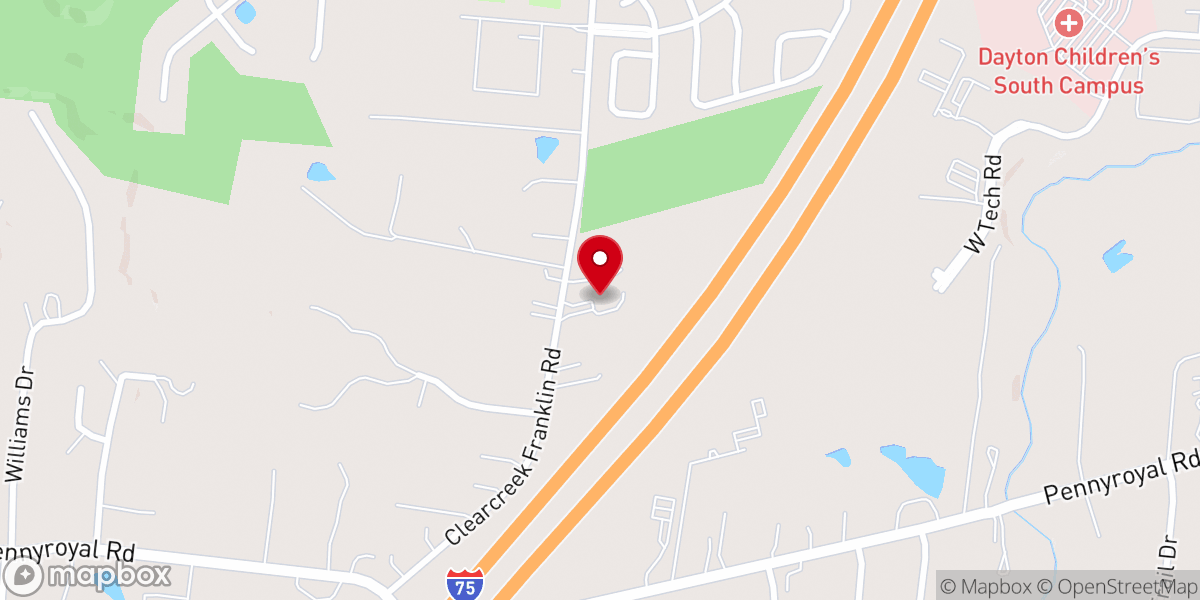 Map showing location of Miamisburg Temple of Praise