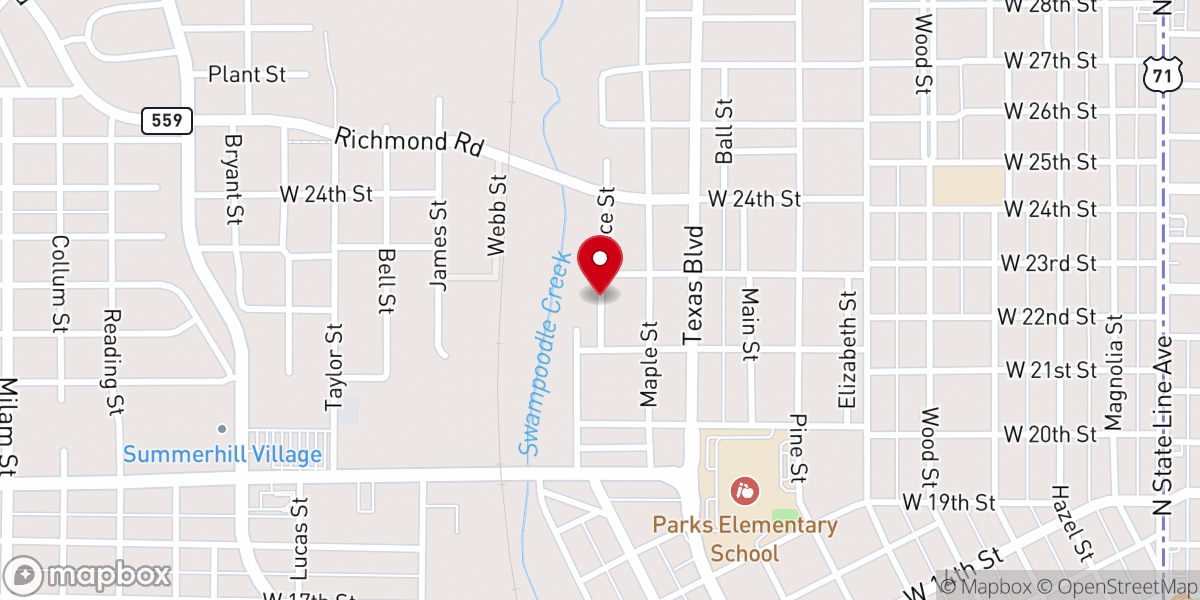 Map showing location of Holly Chapel
