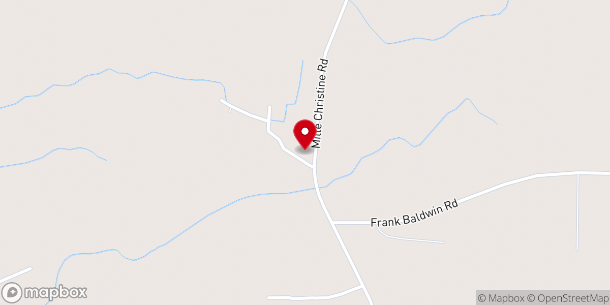 Map showing location of Love Grove FWB Church