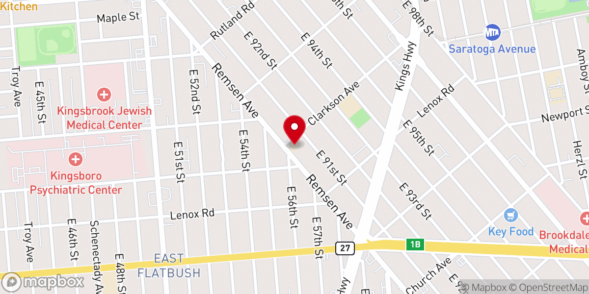 Map showing location of Congregation Bais Avrohom Yitzchok
