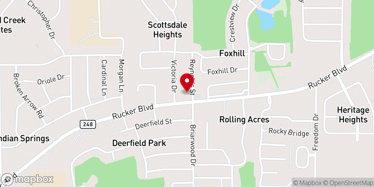 Map showing location of Open Door Baptist Church