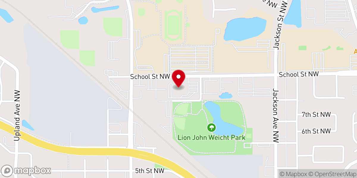 Map showing location of Central Lutheran Church