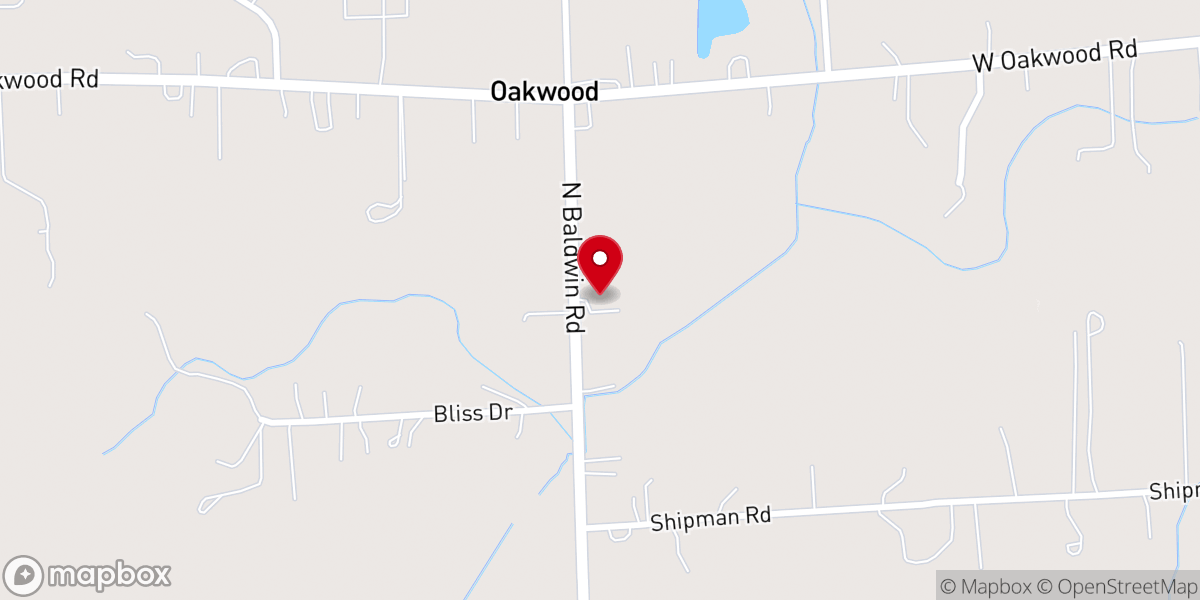 Map showing location of Oakwood Ministries, Inc.