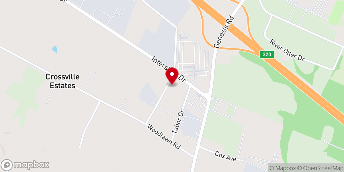 Map showing location of Cumberland Worship Center