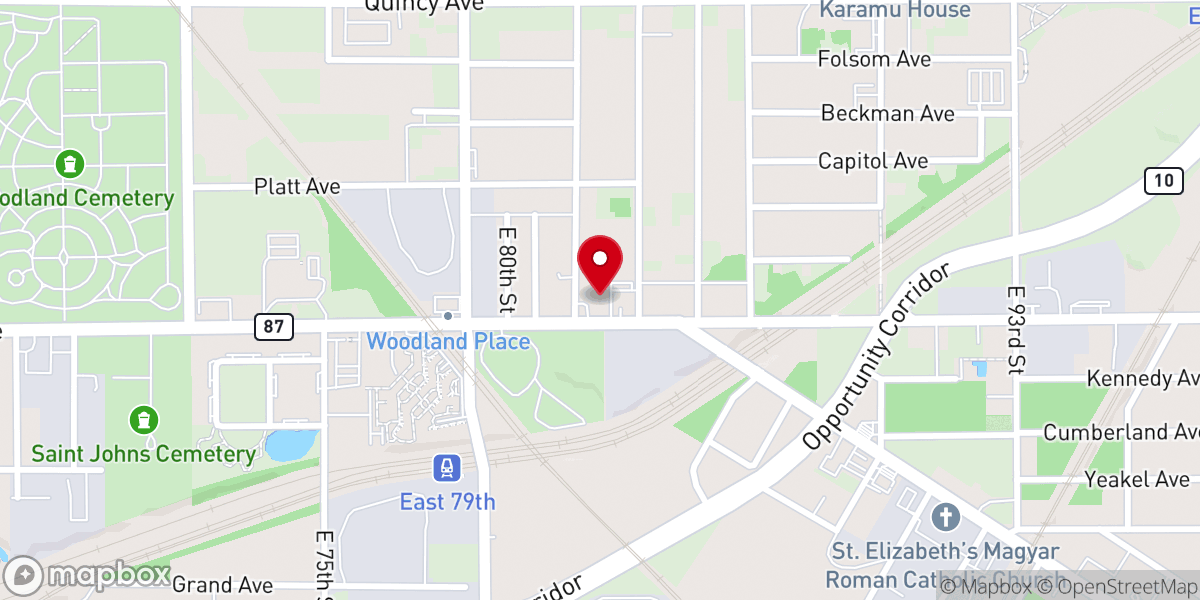 Map showing location of Open Door Baptist Church